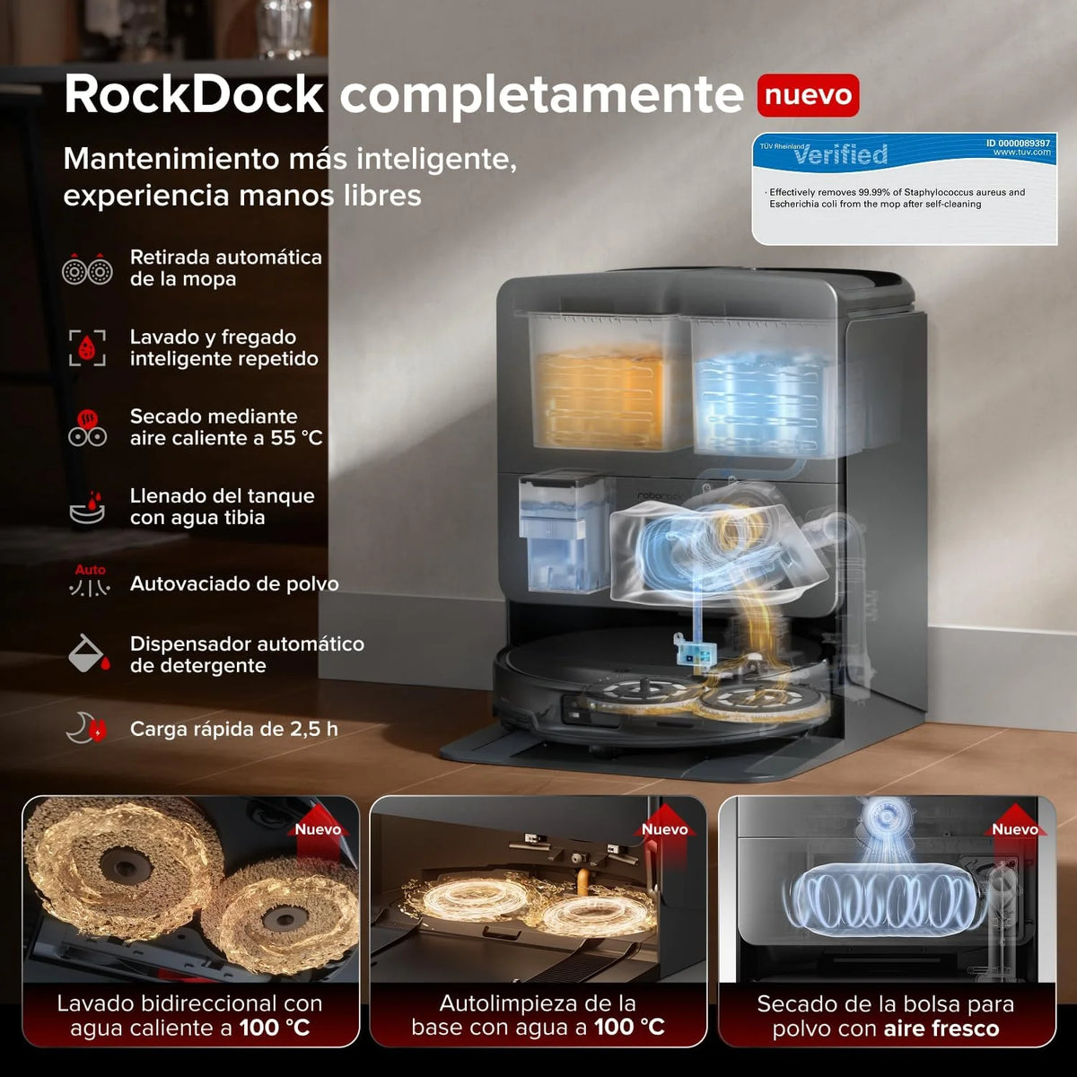 roborock Saros 20 Robot Aspirador Succión Extrema de 36000 Pa