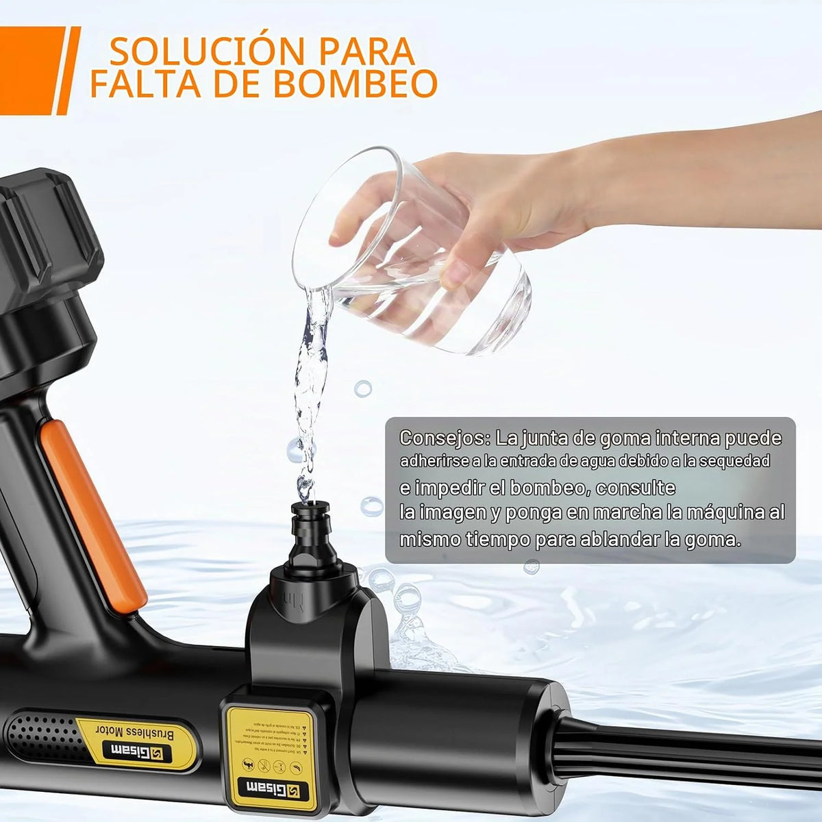 Hidrolimpiadora de Alta Presión, Motor Sin Escobillas 3000W 3 Modos, 135Bar 20L/Min, Limpiador Móvil con 2 Baterías 4.0Ah, Boquilla 6 En 1 Giratoria 180°, para Limpieza De Coches Y Hogar (ororo)