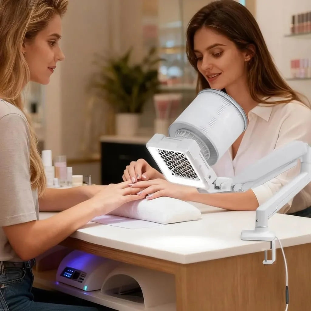 Colector De Polvo Profesional, Colector De Polvo Al VacíO Con Led, Rejilla Alveolar Y Gran 360° Filtro CilíNdrico, Brazo Orientable Para AcríLico, Gel Y Polvo Fino Dar Forma Retirar Esculpidas