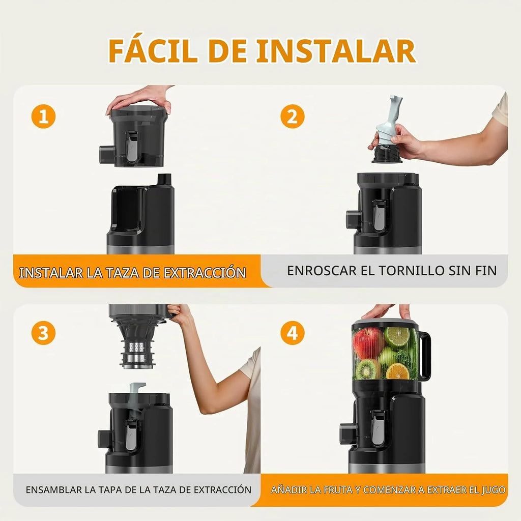 SJ-068 Extractor de Zumos y Verduras Prensado en Frío XL 152mm