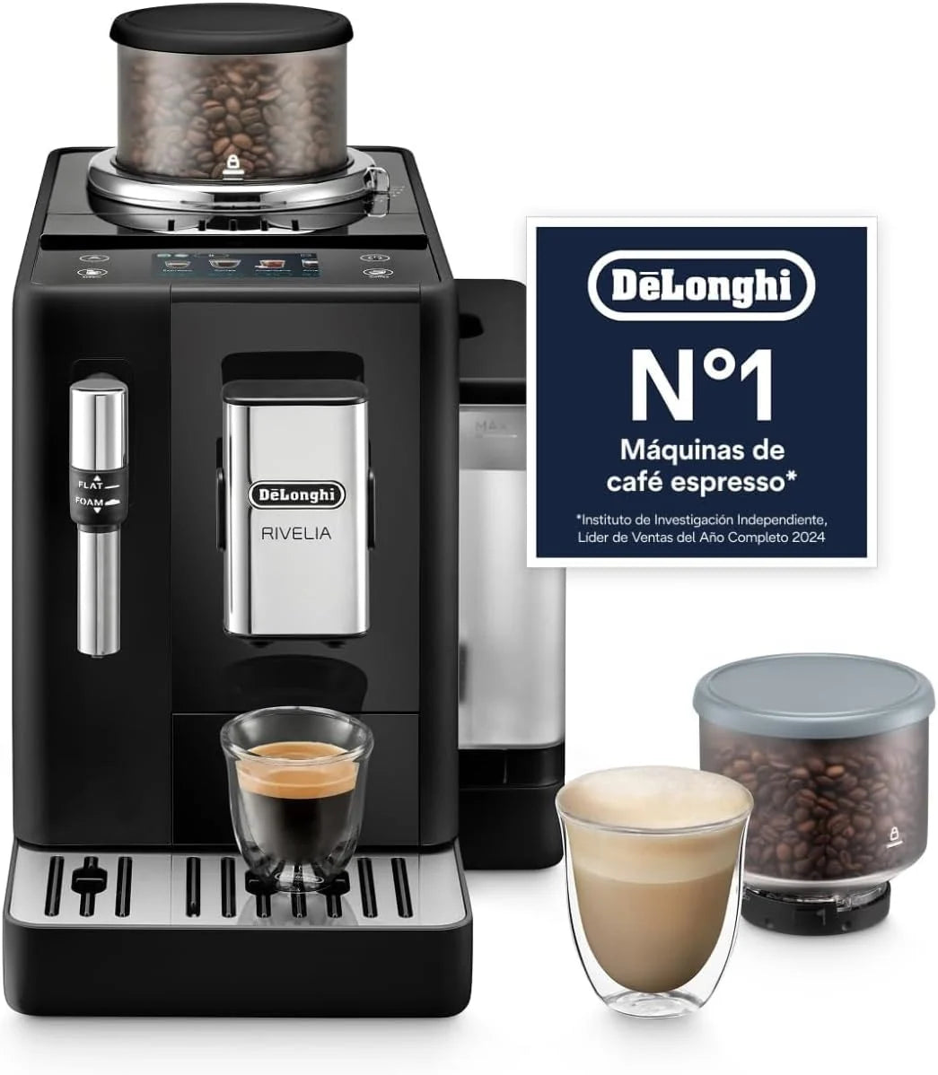 De'Longhi Rivelia - Cafetera Superautomática 8 Bebidas Negro