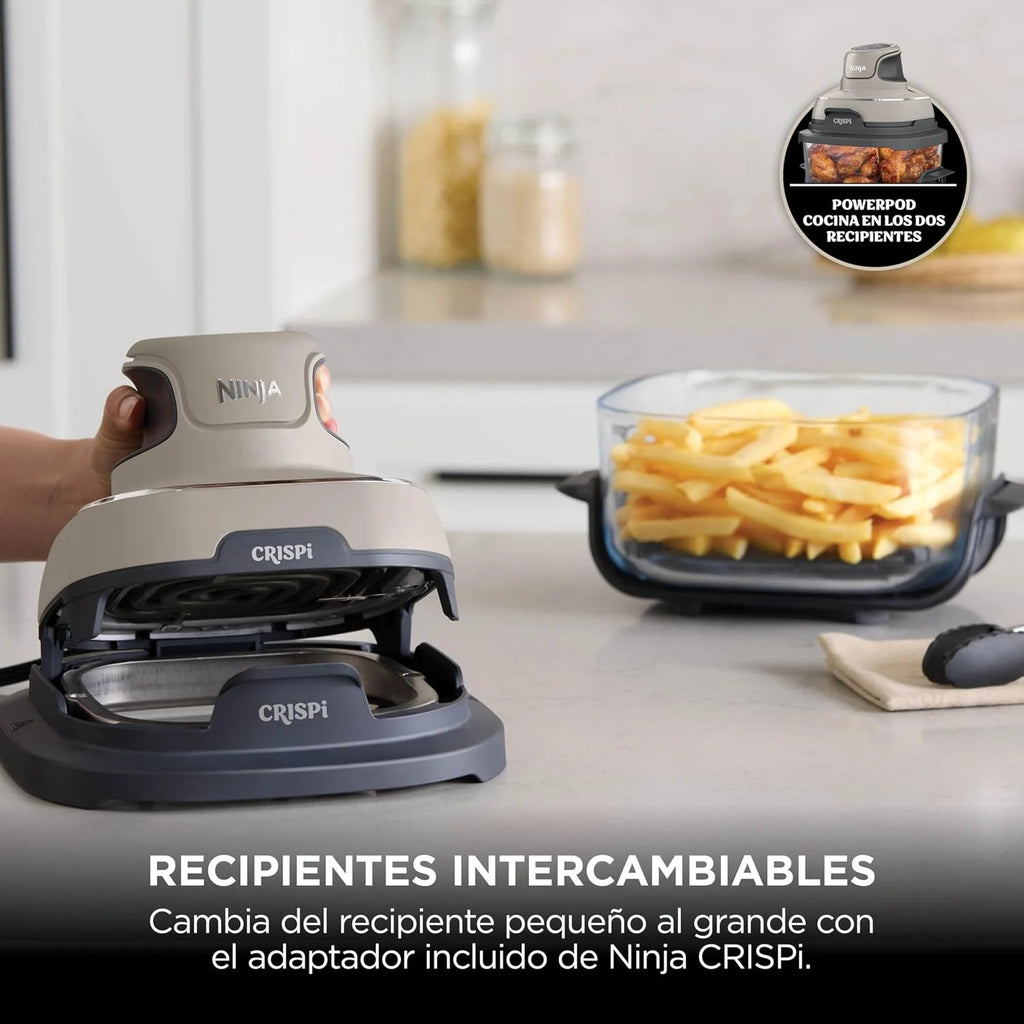 Ninja CRISPi, Freidora de Aire Portátil 4 en 1, 3,8L, Piedra