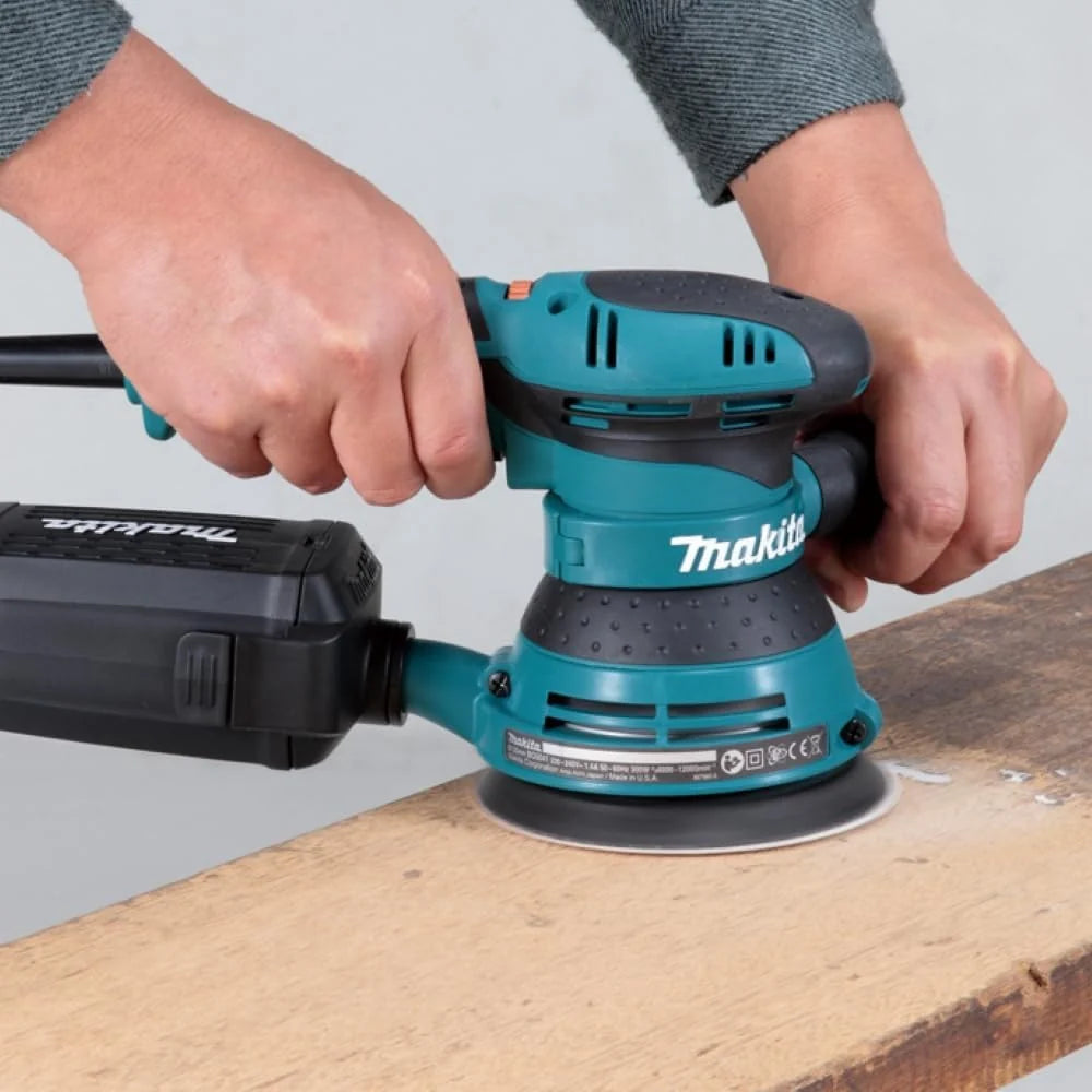 Makita BO5041 - Lijadora eléctrica con cable Rotorbital 125Mm 300W, Negro
