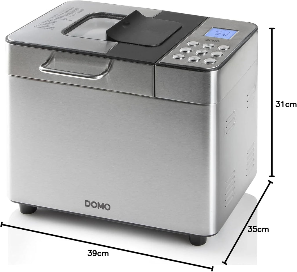 DOMO Panificadora B3971, Negro, Plata (mate), Plástico