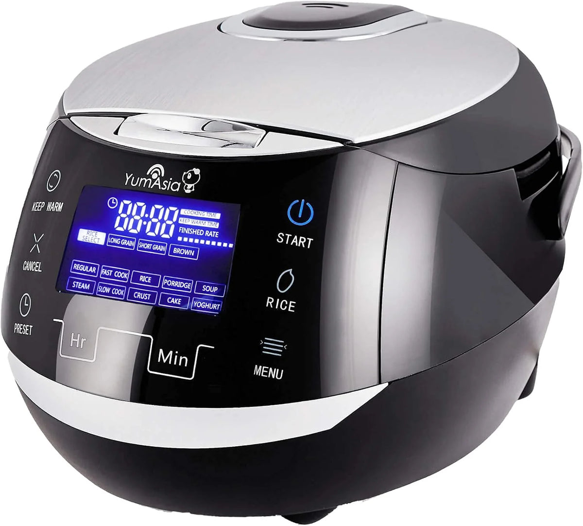 Yum Asia Sakura Olla arrocera con cuenco de cerámica y lógica difusa avanzada (8 tazas, 1,5 litros) 6 funciones de cocción de arroz, 6 funciones de multicocina, pantalla LED Motouch, 220-240V EU