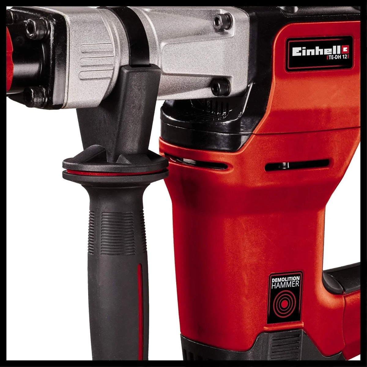 Einhell Martillo de demolición TE-DH 12 (1050 W, 12 J, toma SDSmax, empuñadura con amortiguación vibrac.,empuñadura adicional ajustable, 4m cable, incl. cincel puntiagudo y plano, incl. E-box)
