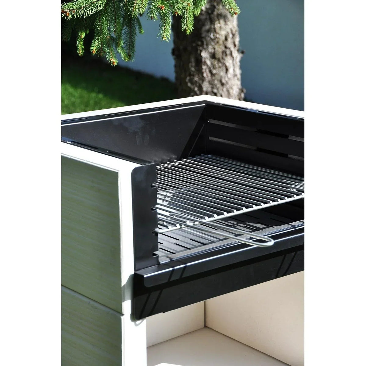 Barbacoa De Hormigón Venit Flex Carbon Y Leña