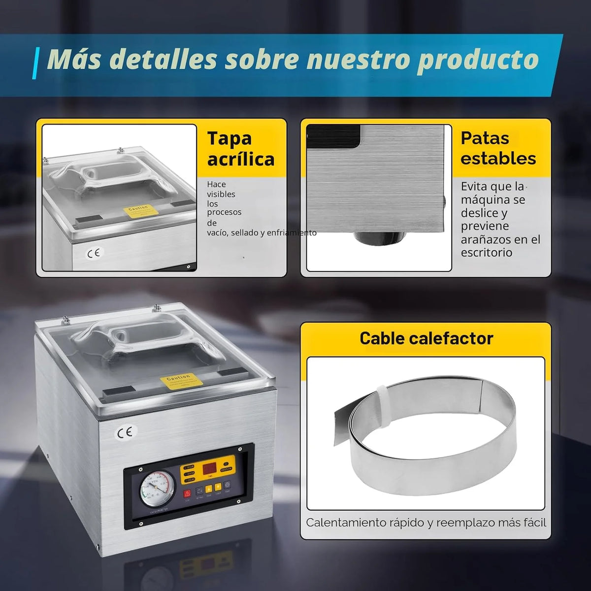 Envasadora al vacío 220 V DZ-260 selladora profesional al vacío máquina de vacío para alimentos instrumento preciso metal raro, etc