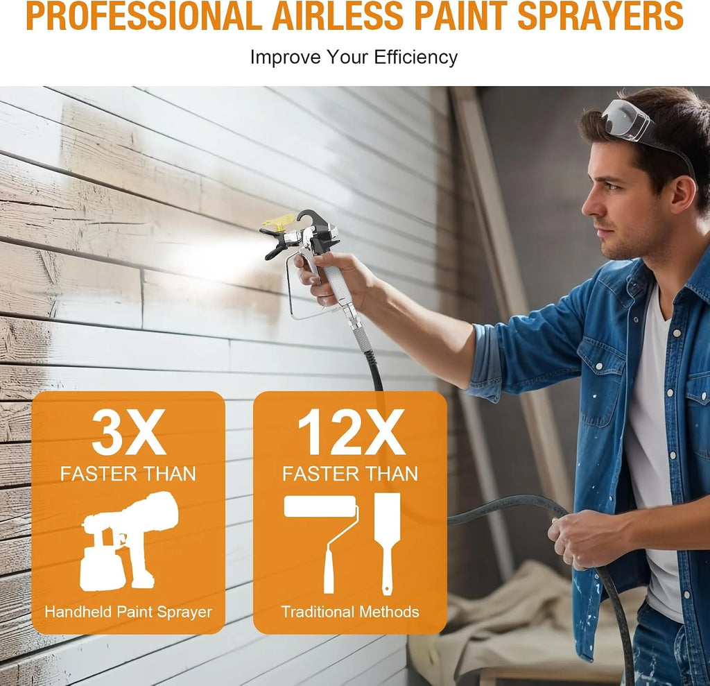 MAXXT Pistola Eléctrica de Pintura Airless, 1300W, Pulverizador para Vallas, Muebles, Paredes y Puertas