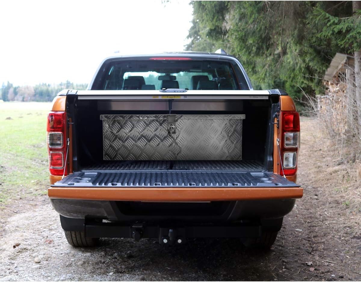 ECD Germany Caja de Aluminio Multiusos 73 x 24 x 32 cm Resistente a la Corrosión con Sistema de Cierre de Almacenamiento de Herramientas Maletín Seguridad y Transporte fácil Montaje en Camión