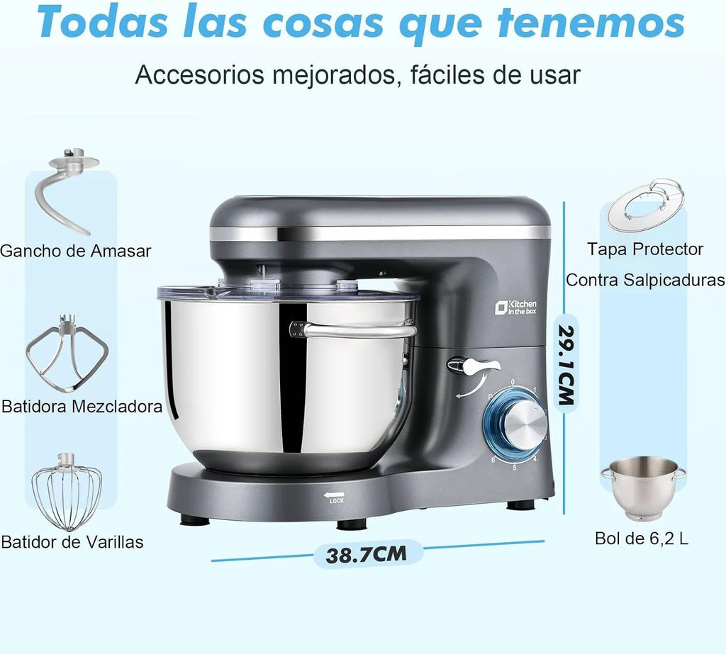 Kitchen in the box Batidora amasadora Profesional 6.2L Gran Familia