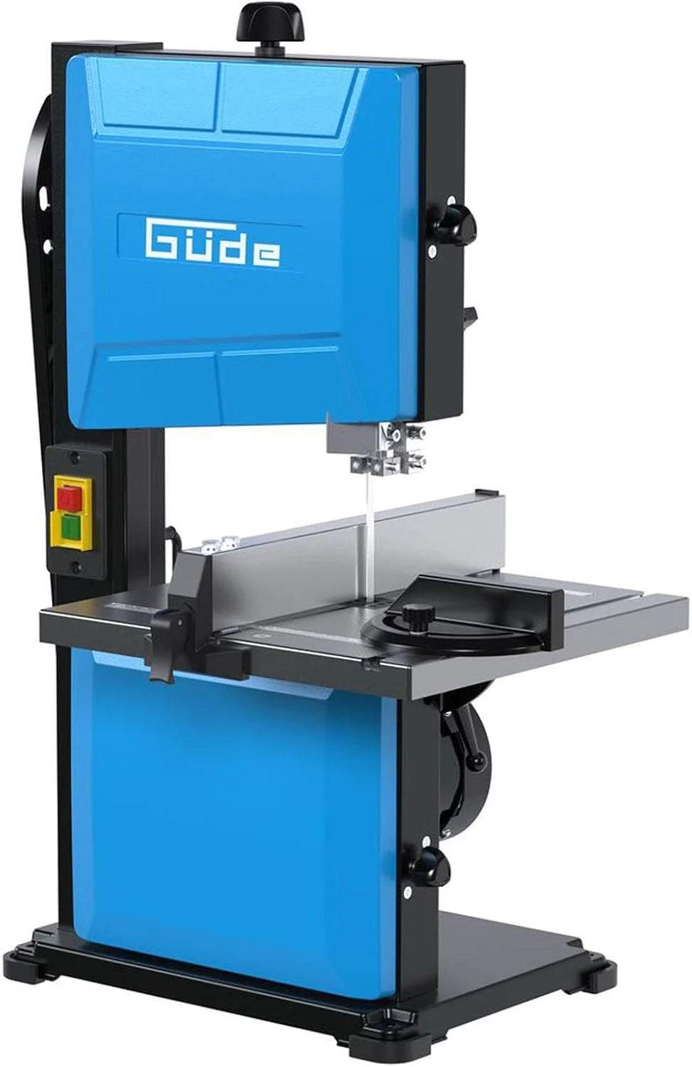 Güde GBS 200S - Sierra de cinta (230 V, 350 W, 1500 revoluciones por minuto, 900 metros por minuto, capacidad de corte de 50 a 80 milímetros dependiendo del ángulo, longitud de corte 200 milímetros)