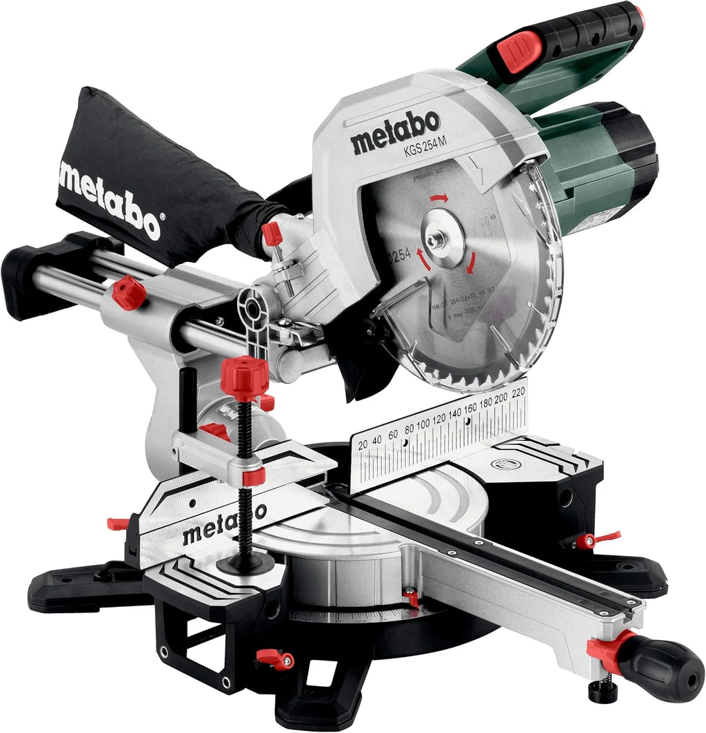 metabo KGS 254 M Sierra de Inglete y Tracción, Corte Preciso y Disco 254 mm