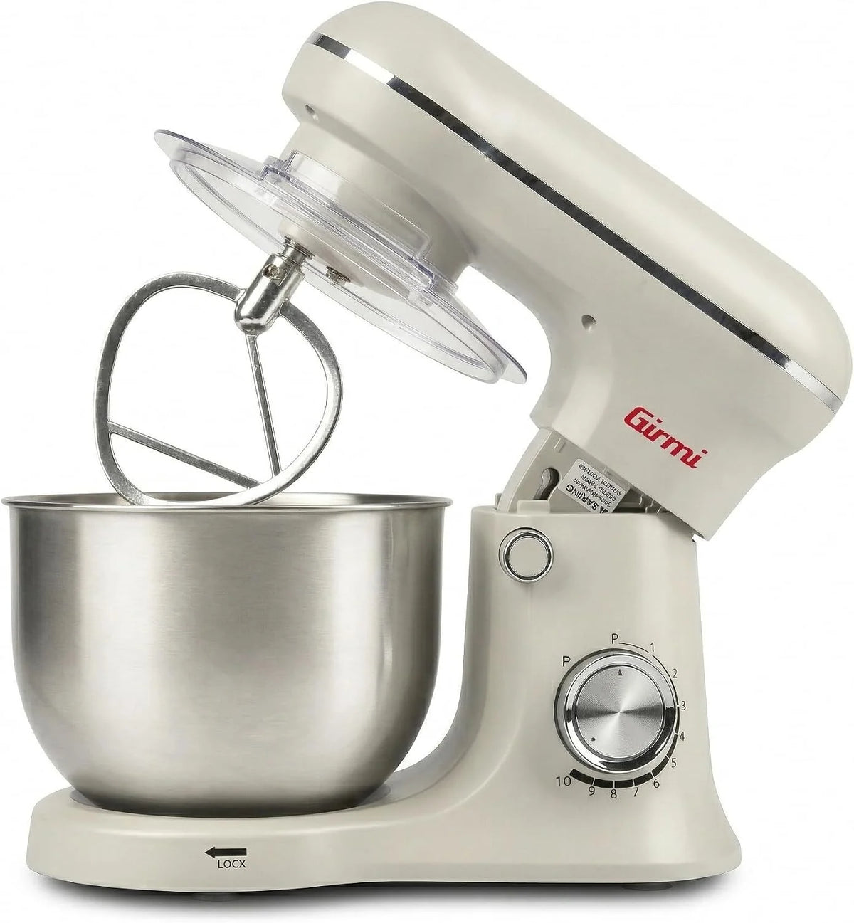 Girmi IM21W Batidora amasadora 5 L, 1500 W máx, 10 velocidades, Gesso