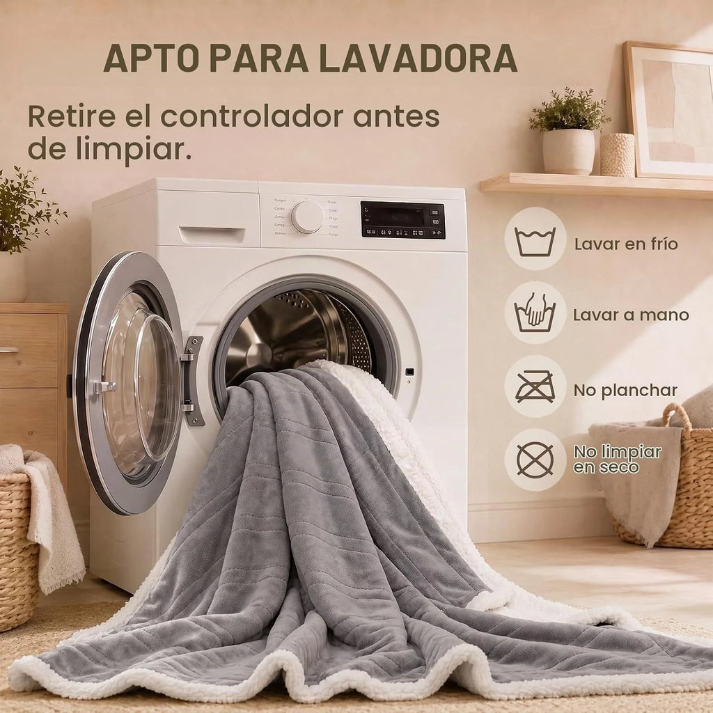 Manta eléctrica portátil con mangas, manta térmica eléctrica con bolsillo para los pies, 6 niveles de calor y apagado automático de 2 a 10 horas, gris claro, 127 x 177,8 + 45,7 cm