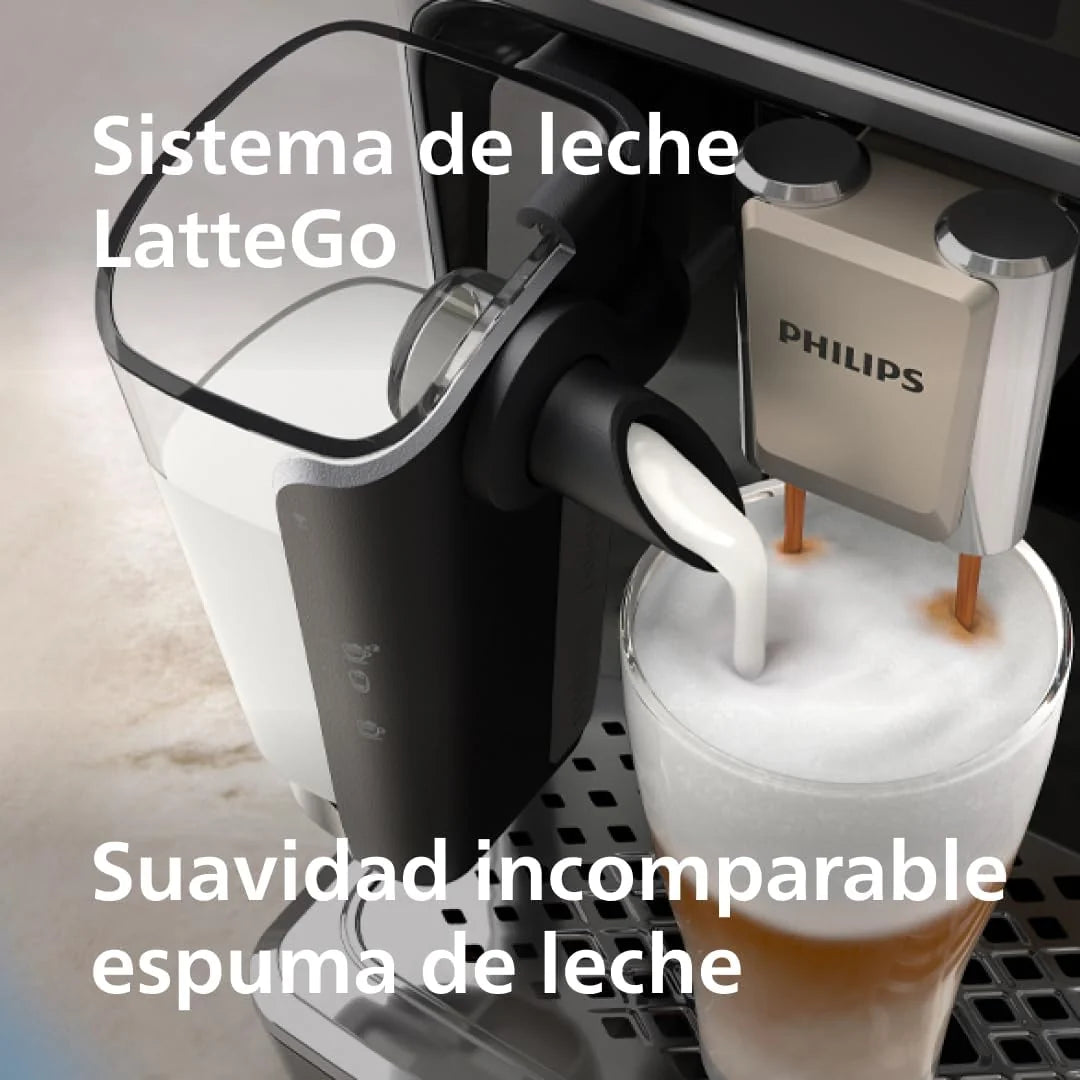 PHILIPS 5500 Cafetera Superautomática LatteGo, 20 bebidas, Gris