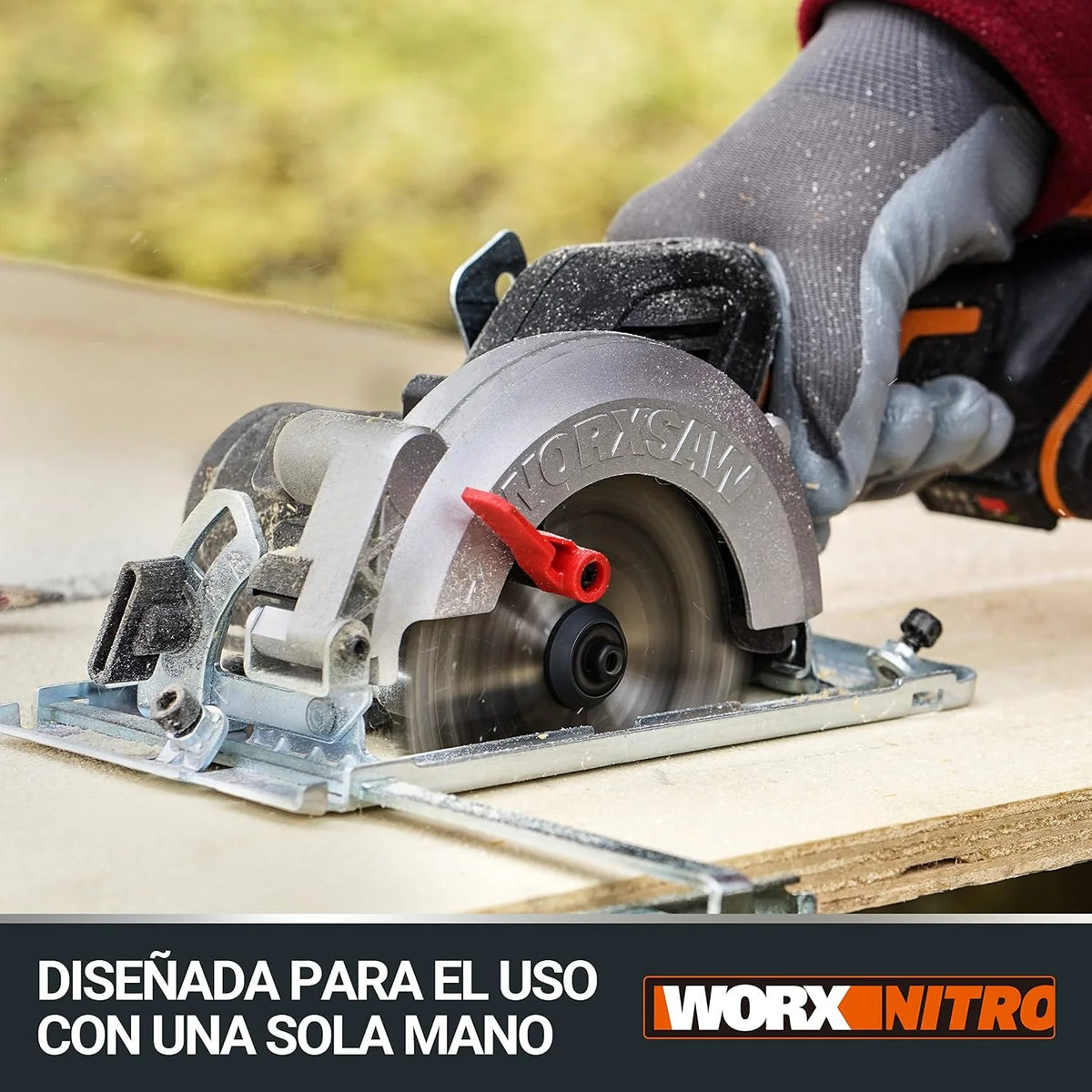 WORX Sierra circular Brushless WORXsaw XL 20V | PowerShare | WX531-1 batería 2Ah | Motor sin escobillas, diseño de cuerpo fino, rápido ajuste de profundidad