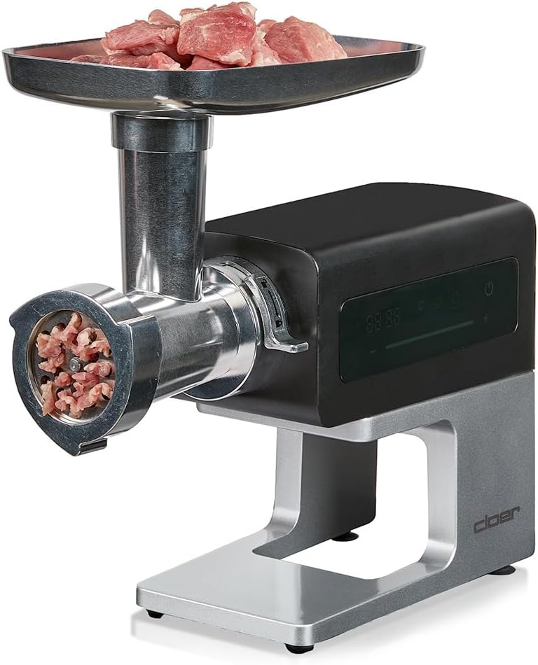 Cloer MG8010 Picadora de carne eléctrica con pantalla táctil y accesorios, 600 W