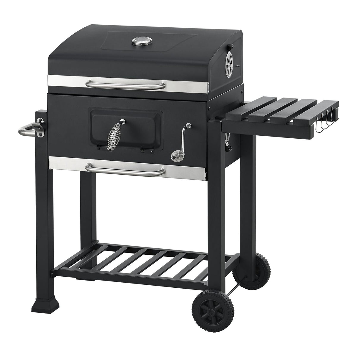 Barbacoa De Carbón Arnad Con 3 Estantes Acero 105x114x48cm - Negro [casa.pro]