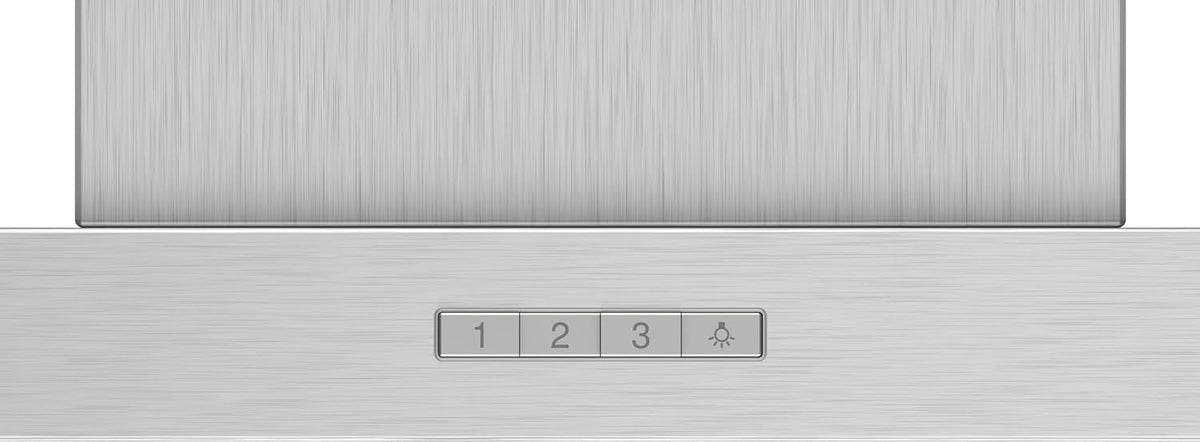 Bosch - Campana Extractora Decorativa de Pared, 90 cm, Serie 2, Control Mecánico, Iluminación LED, Acero Inoxidable, DWB96BC50