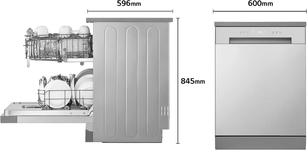 LG DF030FL - Lavavajillas 60 cm, 13 cubiertos, cuba de acero, Serie 100, Eficiencia E, Inox Antihuellas