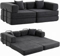 HOMCOM 5-in-1 Folding Sofa Bed with Chenille Upholstered Dark Grey