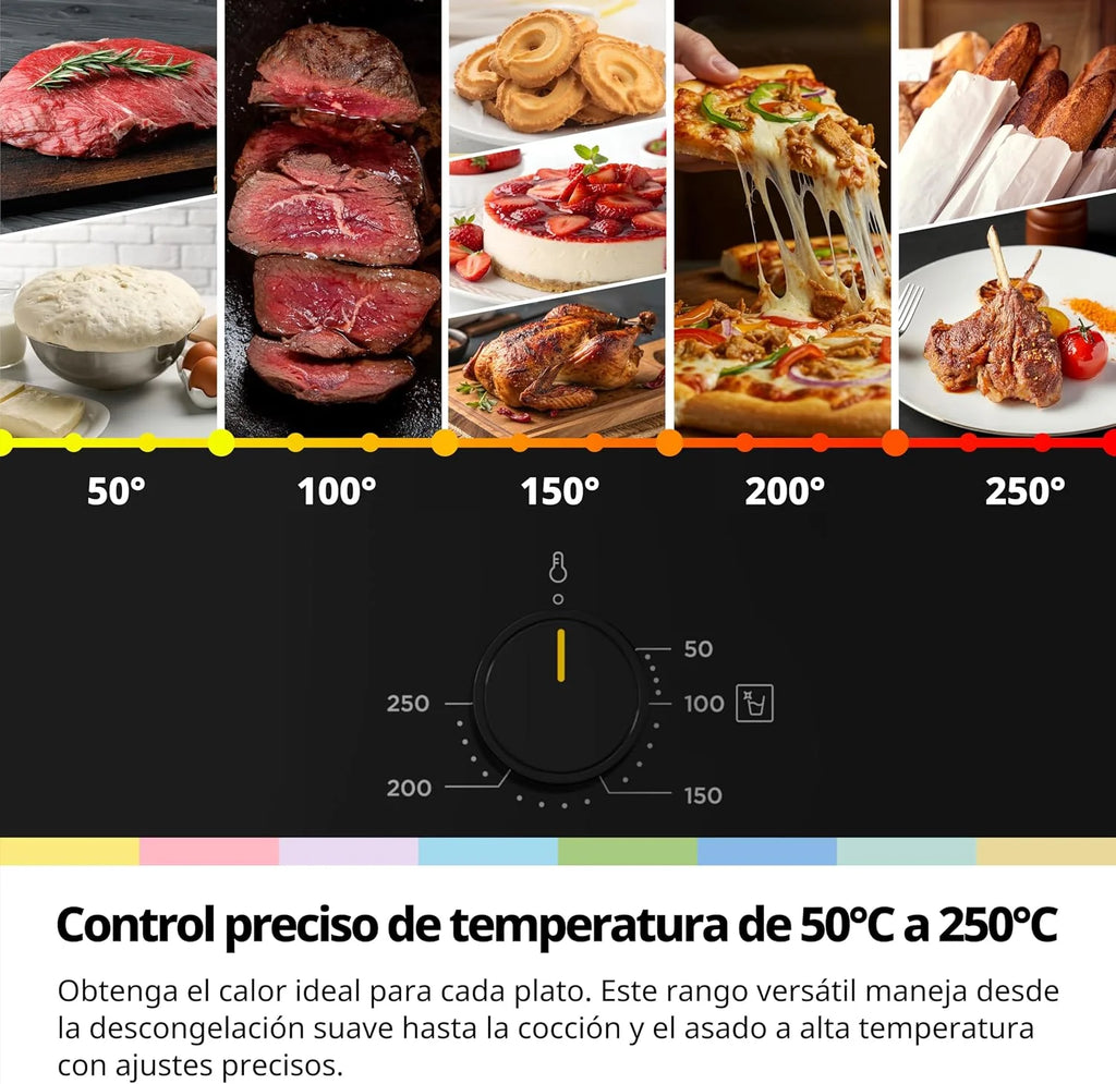 COMFEE' Horno Pizza Eléctrico Empotrable Multifunción, Convección, 1 Bandeja y 1 Rejilla, Limpieza Aquactiva, 70L, 7 Funciones, Ventilador de, Cavidad Esmaltada, Puerta Fría, CBO70M80D2-BK [Clase A]