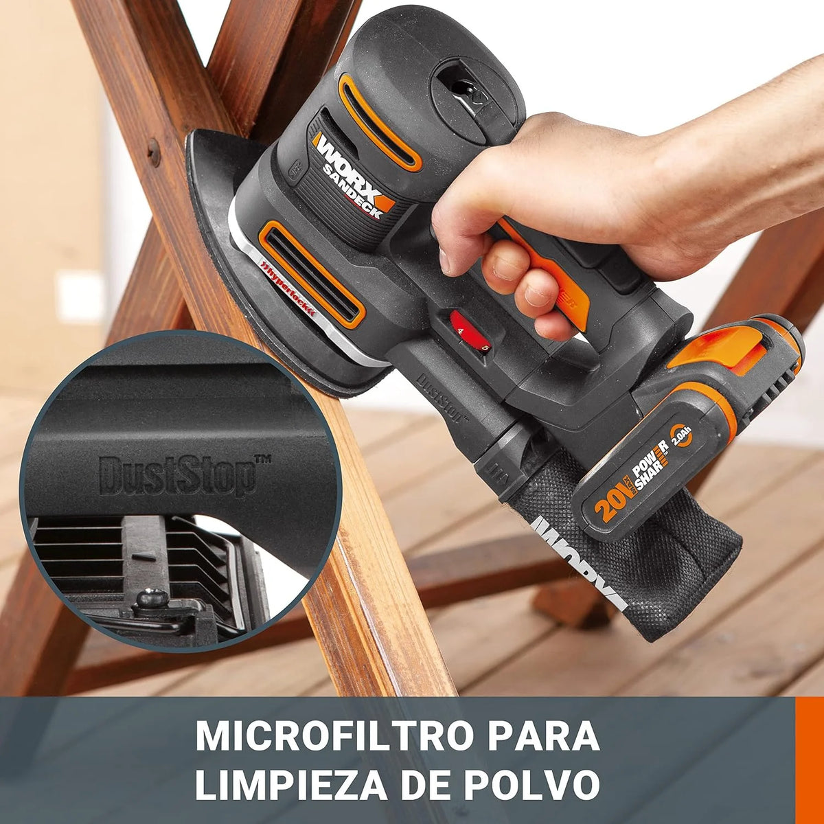Worx WX820.9 Multilijadora 5en1 Sandeck 20V Sin Batería