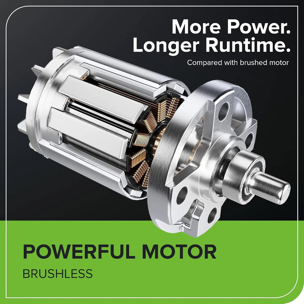 Greenworks GD40BV Soplador Aspirador de Hojas a Batería con Motor sin Escobillas, 280 km/h, 9,63 m³/min, Bolsa Recogedora de 45L SIN Batería de 40V y Cargador, Garantía de 3 Años