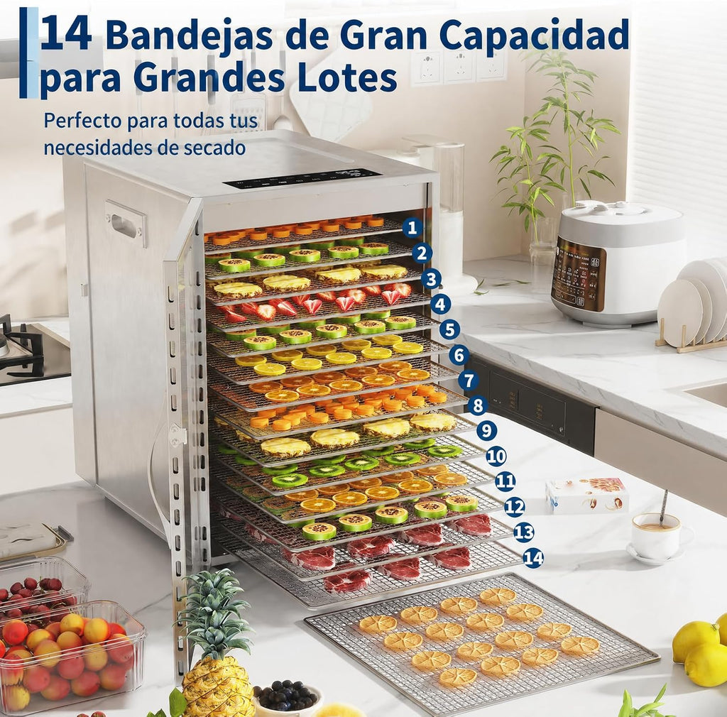 GarveeLife Deshidratador de alimentos de acero inoxidable 240 V 1040 W