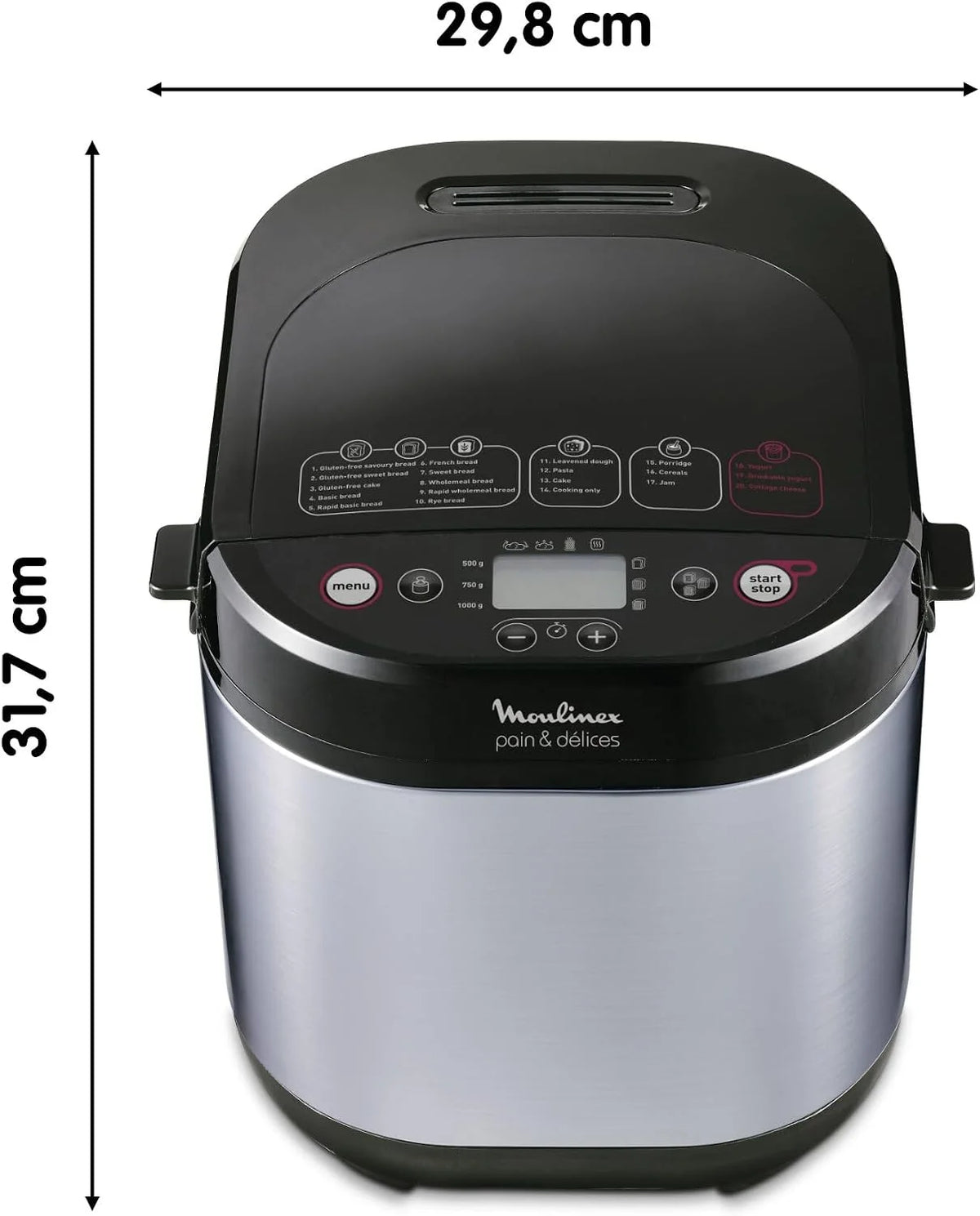 Moulinex Pain & Délices, Panificadora de 20 programas