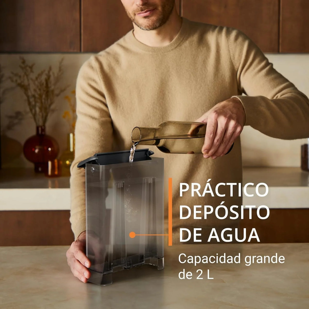KRUPS Authentic+, Cafetera Espresso Manual, Depósito de 2L, Negra