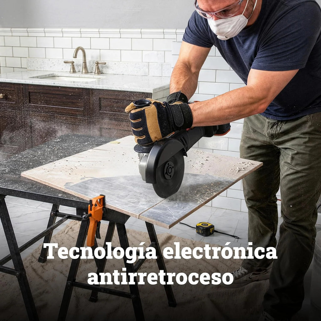 WORX WX807 Amoladora Angular 125mm con Batería 20v - 4Ah, 6 Velocidades