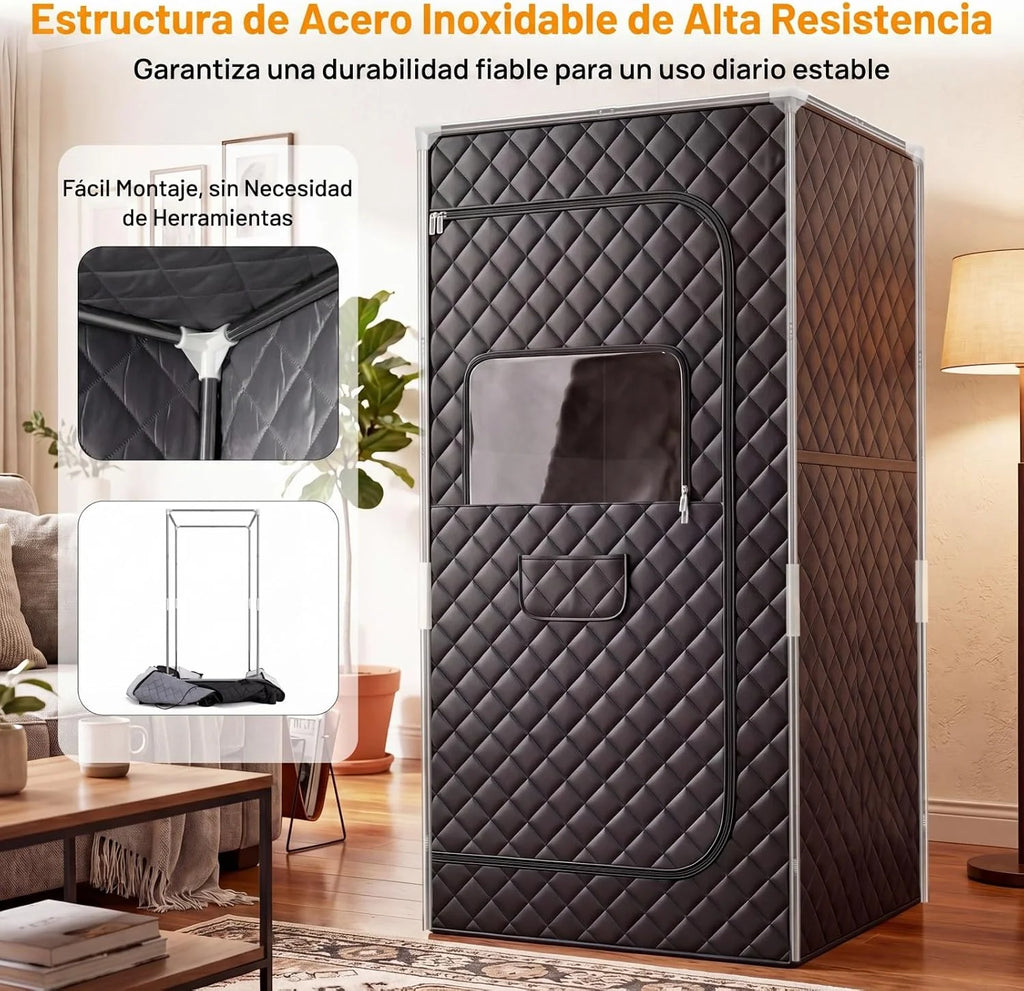 COSTWAY Tienda para Sauna de Infrarrojos con Silla Plegable
