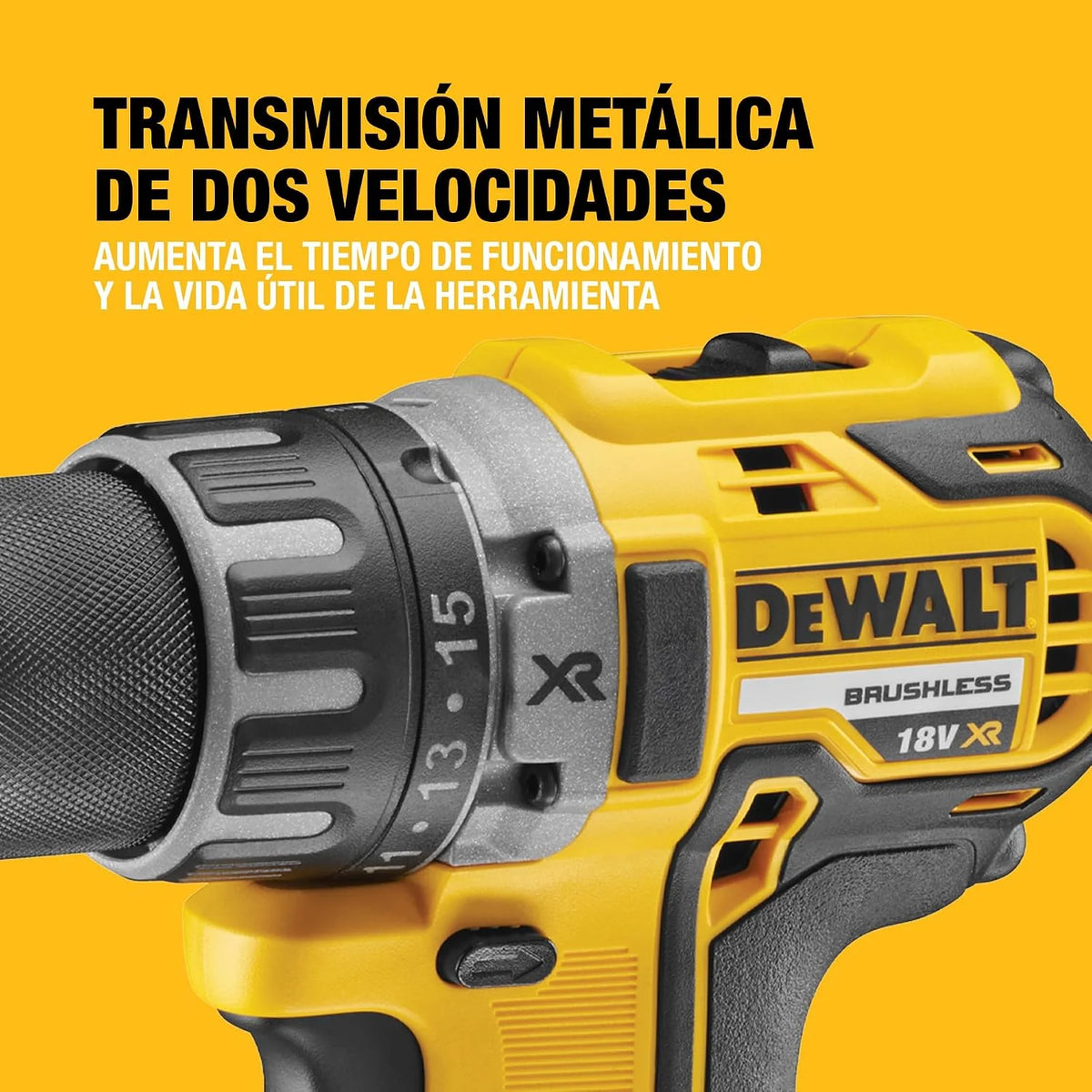 DEWALT Taladro Atornillador Sin Escobillas 18V XR - No incluye Batería ni Cargador, DCD791NT-XJ