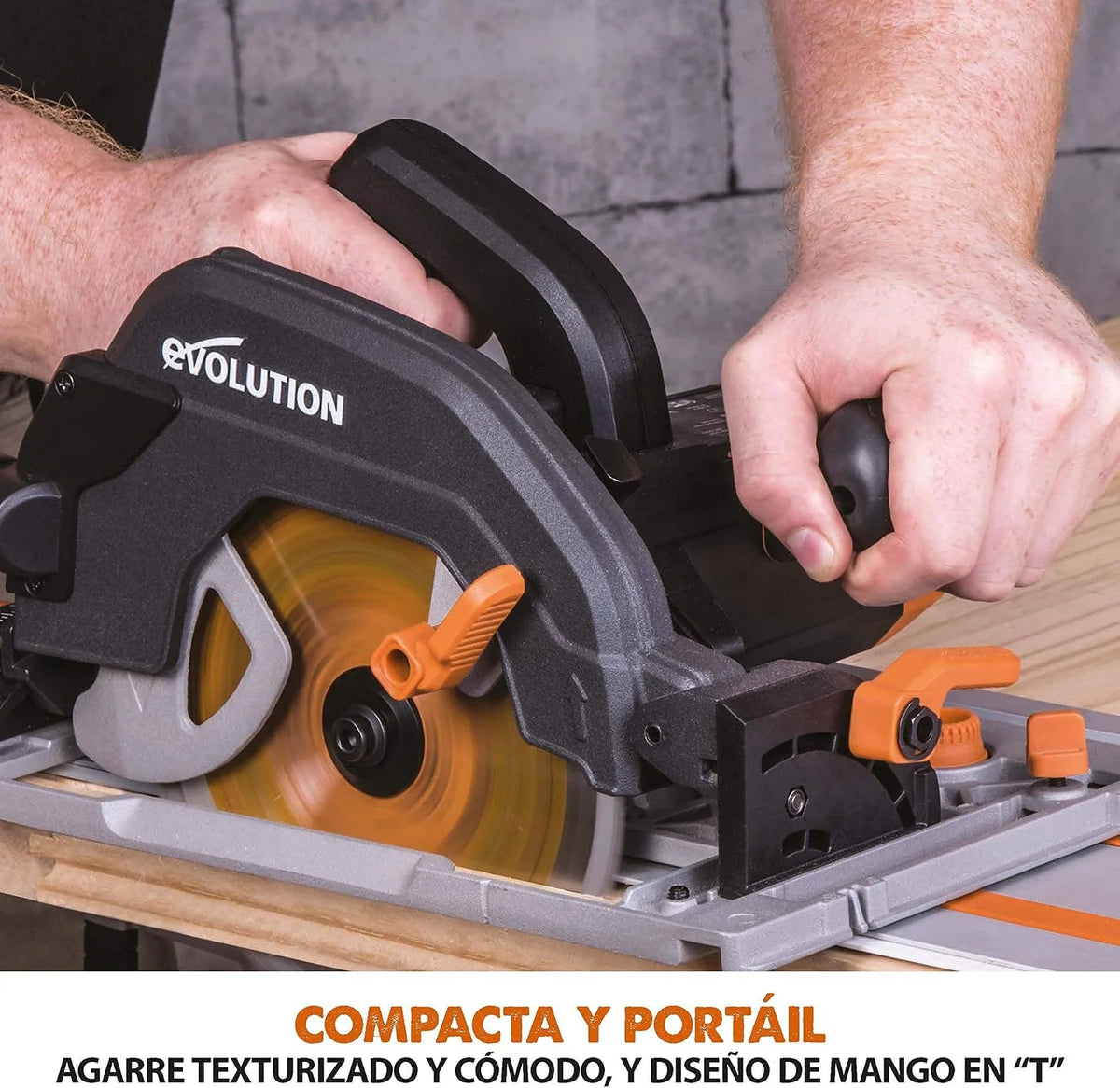 EVOLUTION POWER TOOLS R185CCSX Sierra Circular multimaterial Compatible (Paquete de combinación 1020 mm con guía incluida), 230 V, 185 mm