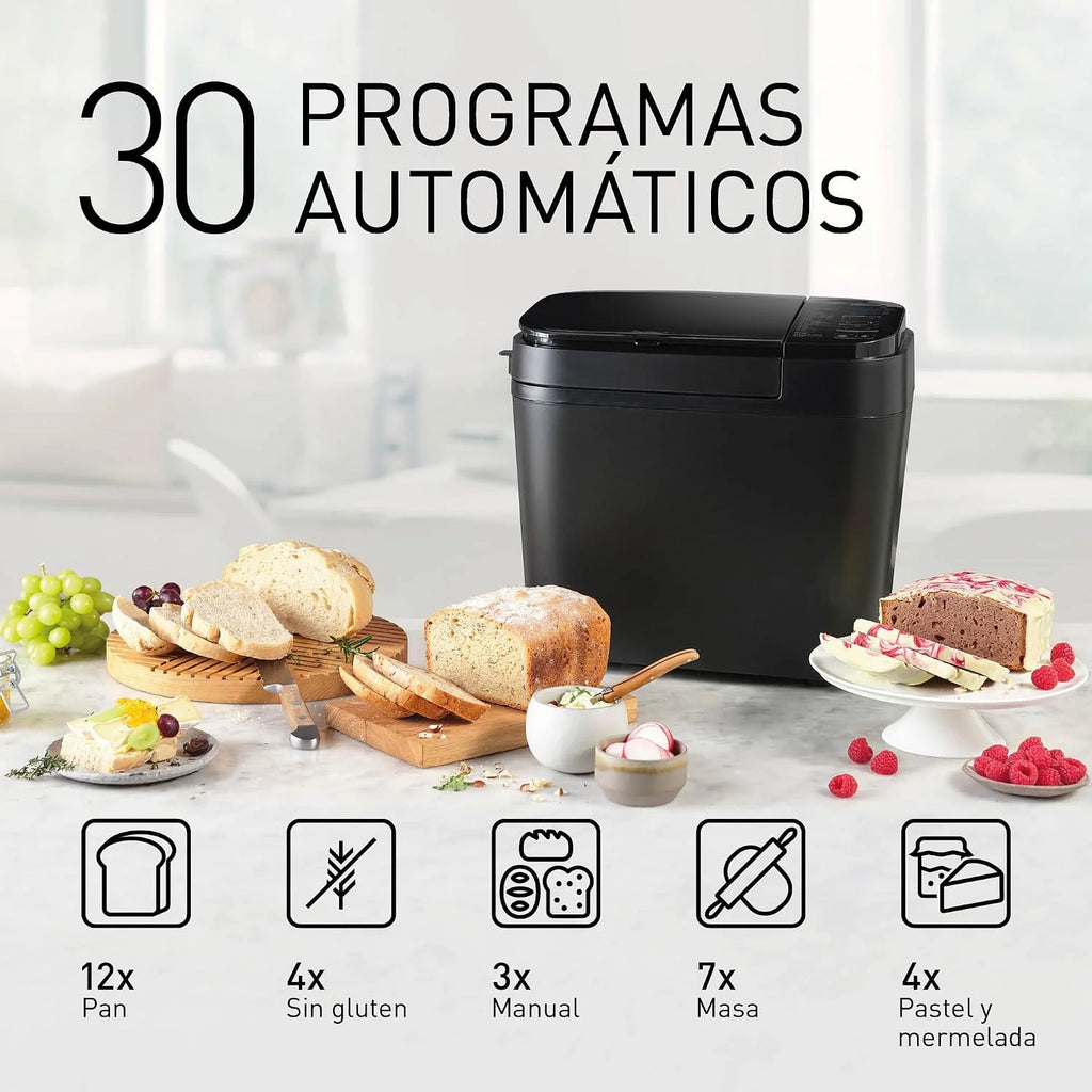 Panasonic SD-R2530 Panificadora Automática con Dispensador, 850 W, Sensor de Temperatura, Temporizador Digital 13H, 30 Programas, Negro
