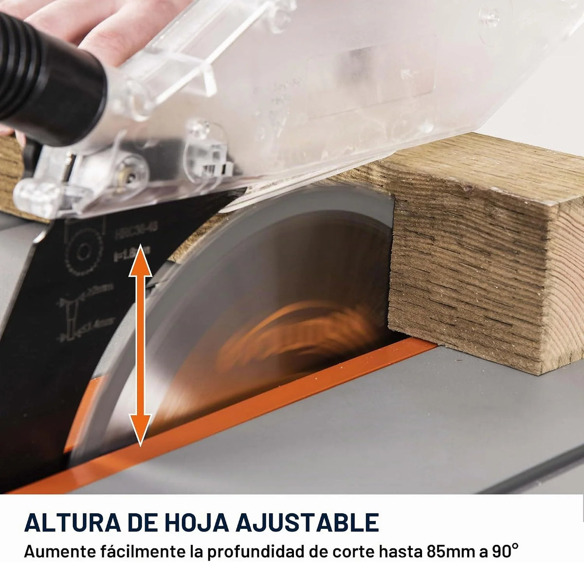 Evolution Power Tools R255MTS Sierra de mesa, multi-material y multiuso, portátil, corta madera, metal, plástico y más, sierra de banco, incluida hoja TCT de 255 mm