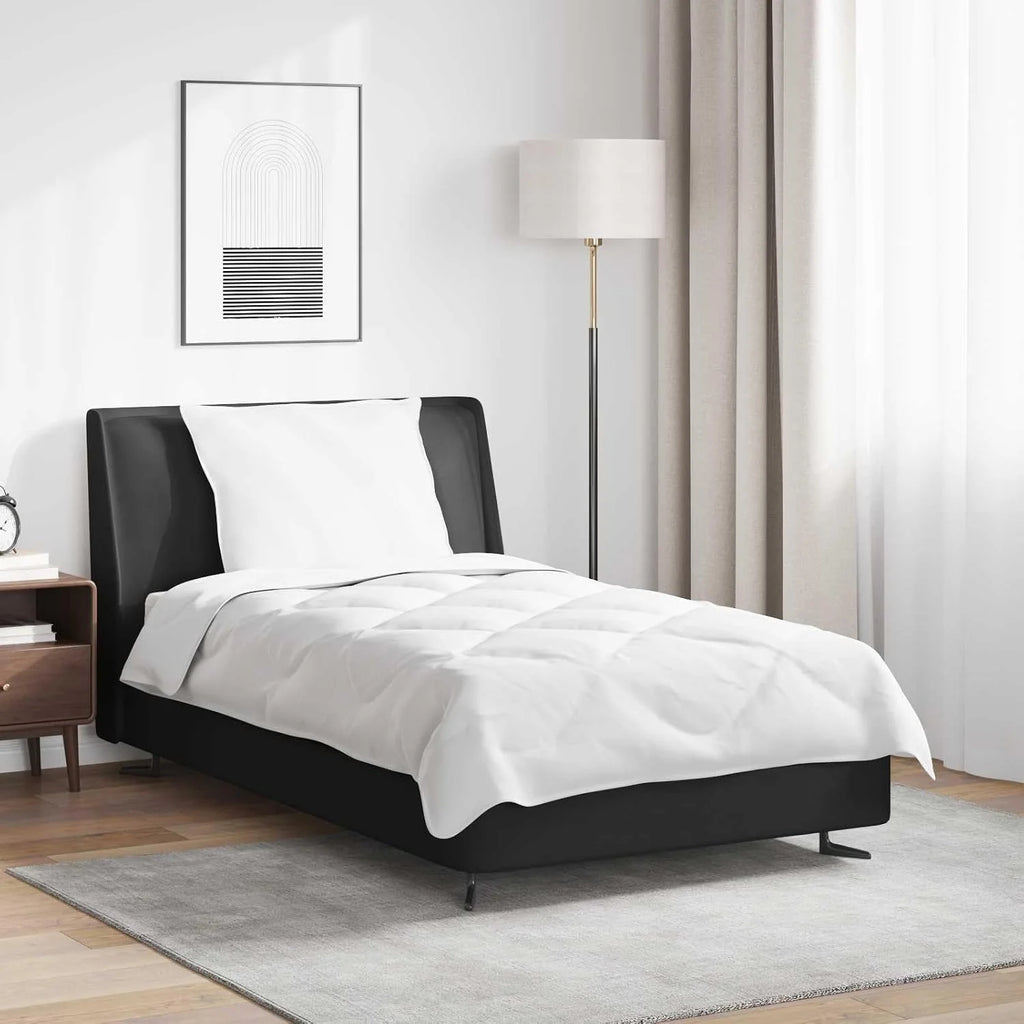 Edredón de 135 x 220 cm con almohada, 2 piezas, microfibra, blanco, edredón de invierno, transpirable, para dormitorio
