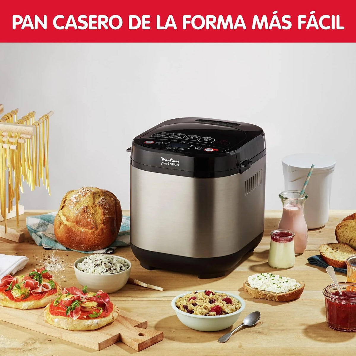 Moulinex Pain & Délices, Panificadora de 20 programas