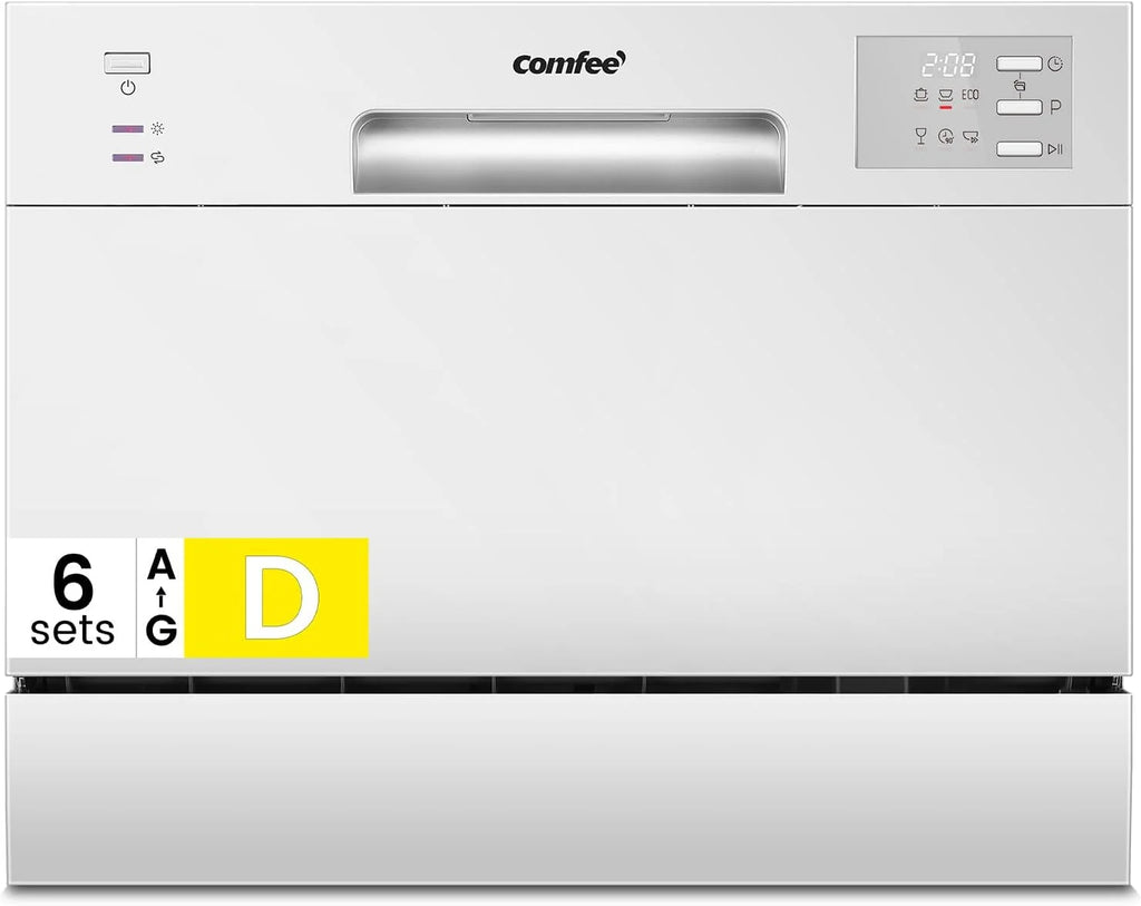 COMFEE' CDWMT0602EWD-EU Lavavajillas Compacto, 6 Cubiertos,6 Programas