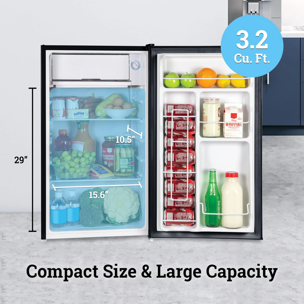 2025 Refrigerador Compacto Igloo de 3.2 Cu. Ft. con Congelador y Puerta Única