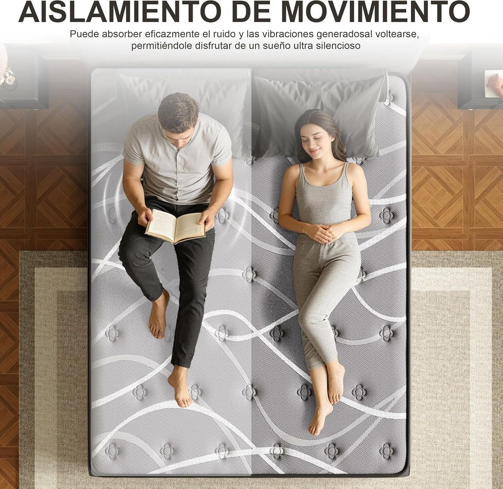 DEWINNER Mattresses 150 x 190 | Height 25 cm | Memory Foam Mattress | Multilayer | Firmness Medium | Breathable and Ergonomic | Ideal Choice for Bedrooms and Apartments
