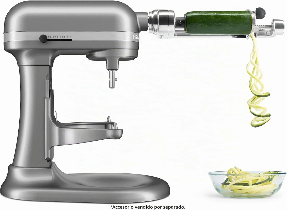 KitchenAid Batidora Amasadora Bowl-Lift 5.2L Heavy Duty, Cuerpo y Engranajes Metálicos, 11 Velocidades, Flex Edge, 67 Puntos de Contacto, Contour Silver