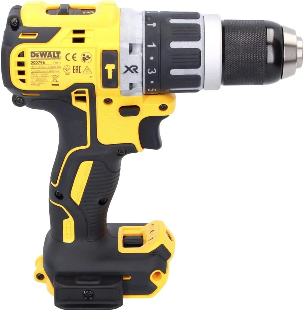 DEWALT DCD796NT-XJ - Taladro percutor sin escobillas XR 18V de 70 Nm, sin cargador/batería con maletín TSTAK