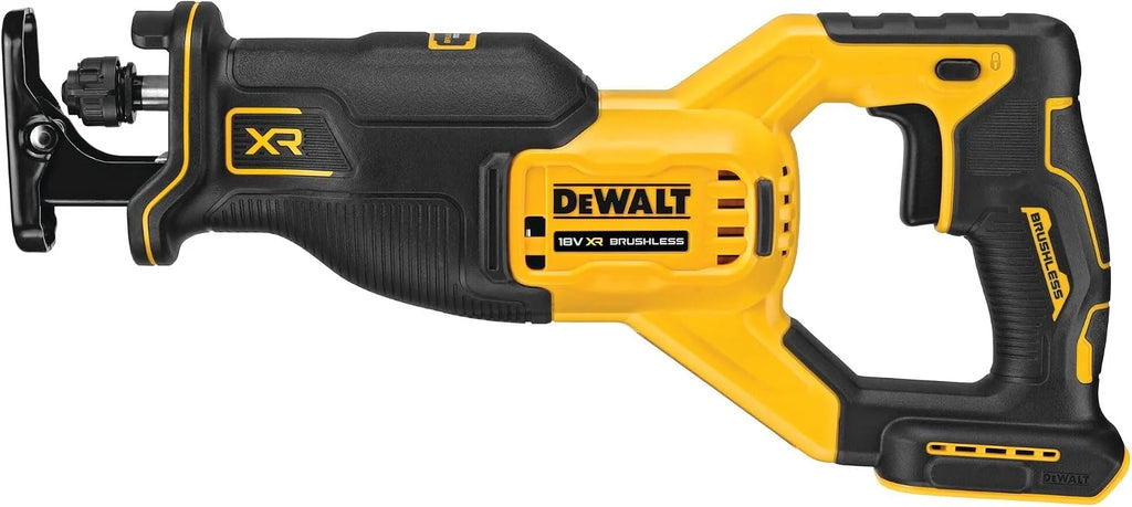 DEWALT DCS382N-XJ - Sierra sable 18V XR, Motor sin escobillas, Compacta, Capacidad de corte máxima de 300mm, Alta velocidad de corte, Luz LED, No incluye batería ni cargador