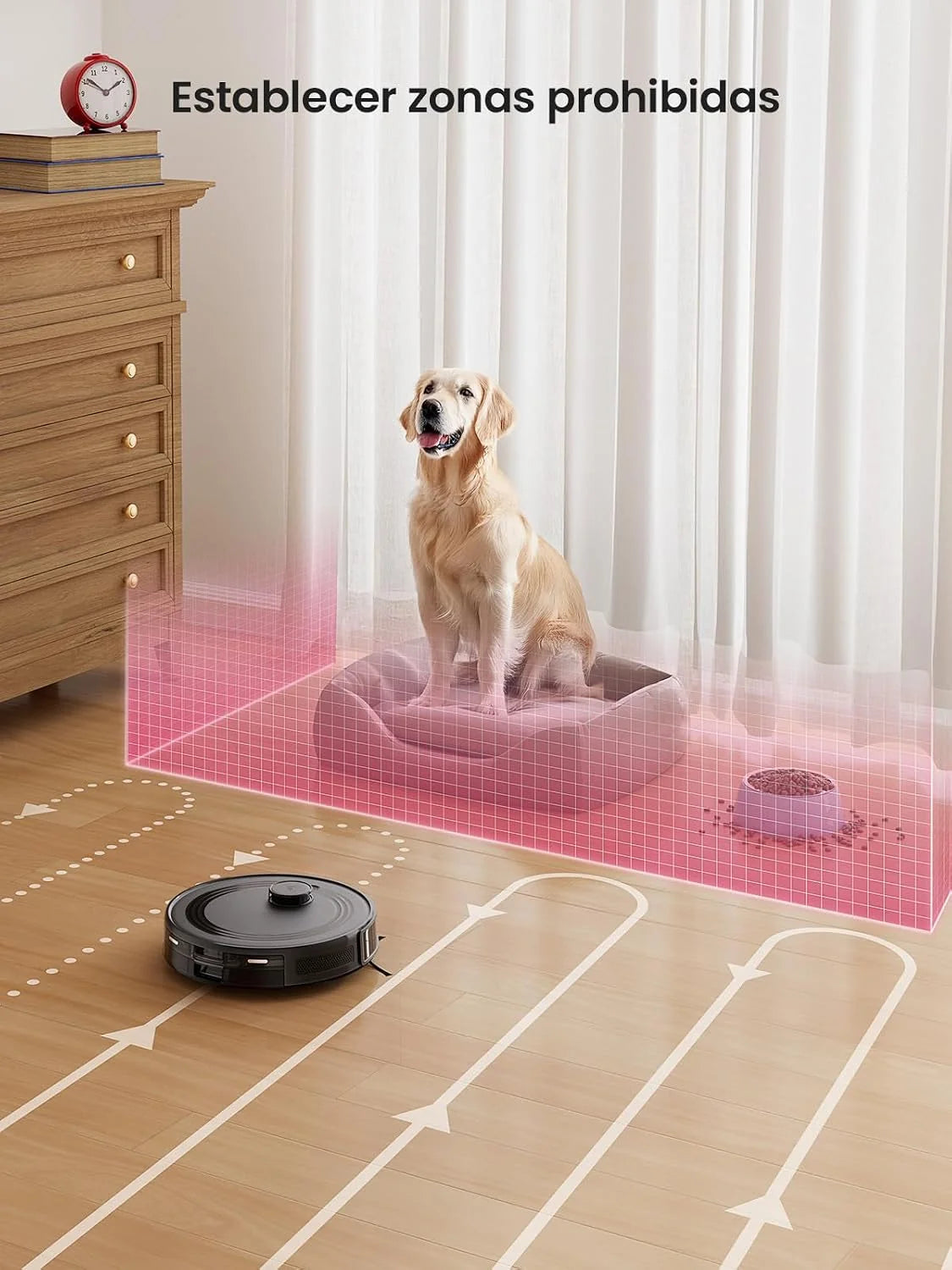 Lefant M2 Robot Aspirador y Fregasuelos 2 en 1, 6000Pa, 160min Automático, Navegación Láser, Evitación PSD, Limpieza Personalizada, Ideal para Limpiar Pelo de Mascotas y Suelos Duros