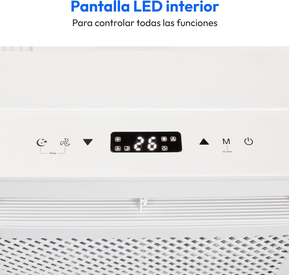 MEDION Smart Aire Acondicionado Portátil para Caravana P502 WiFi 5000 BTU 3 en 1, Refrigeración, Deshumidificación y Ventilador, hasta 12 m², Modo Nocturno, App, MD 37735