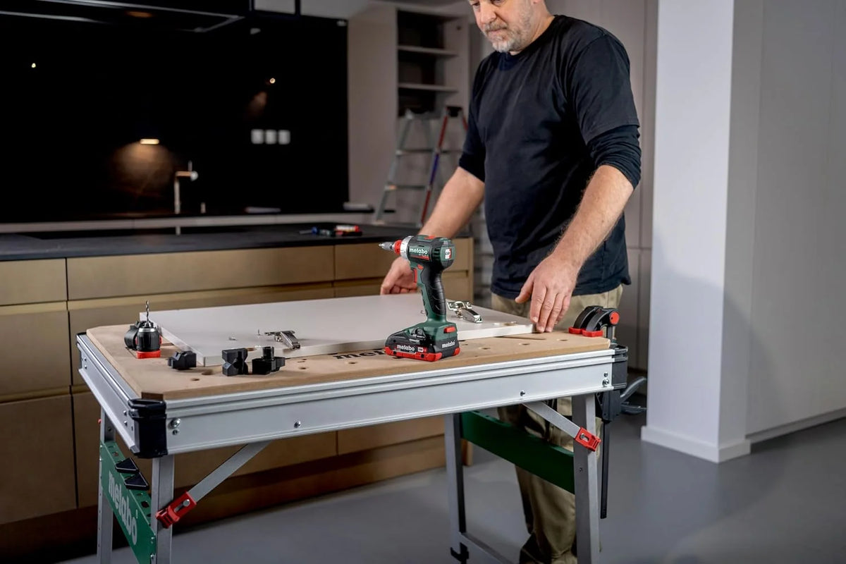 metabo Mesa Multifuncional MWB 100, Banco de Trabajo de Aluminio y MDF