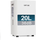 Deshumidificador 20L con Indicador Digital de Humedad,Deshumificadores de humedad Deshumidificador para Hogar hasta 60m² con Apagado Automático, Ideal para, Baños, Dormitorios, Sótanos (20L Blanco)